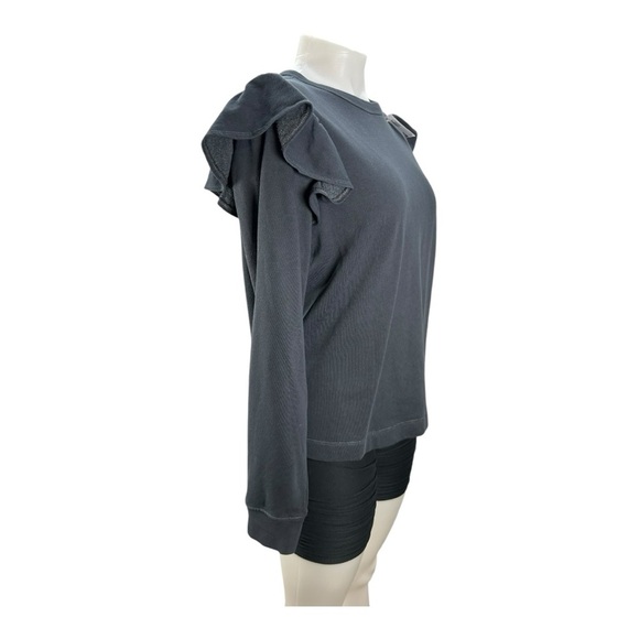 Old Navy Gray Ruffled Sweatshirt Size M New - Picture 3 of 8